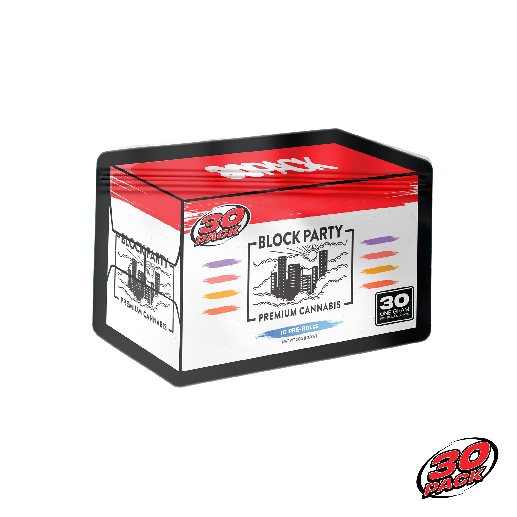 Photograph of product: 30 Pack | 1g Preroll 30pk | Block Party