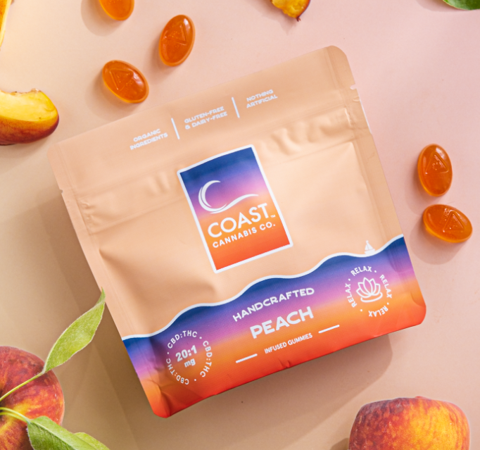 Photograph of product: Peach 20:1 | CBD:TH-oui Gummies | 20PK | C0070000112