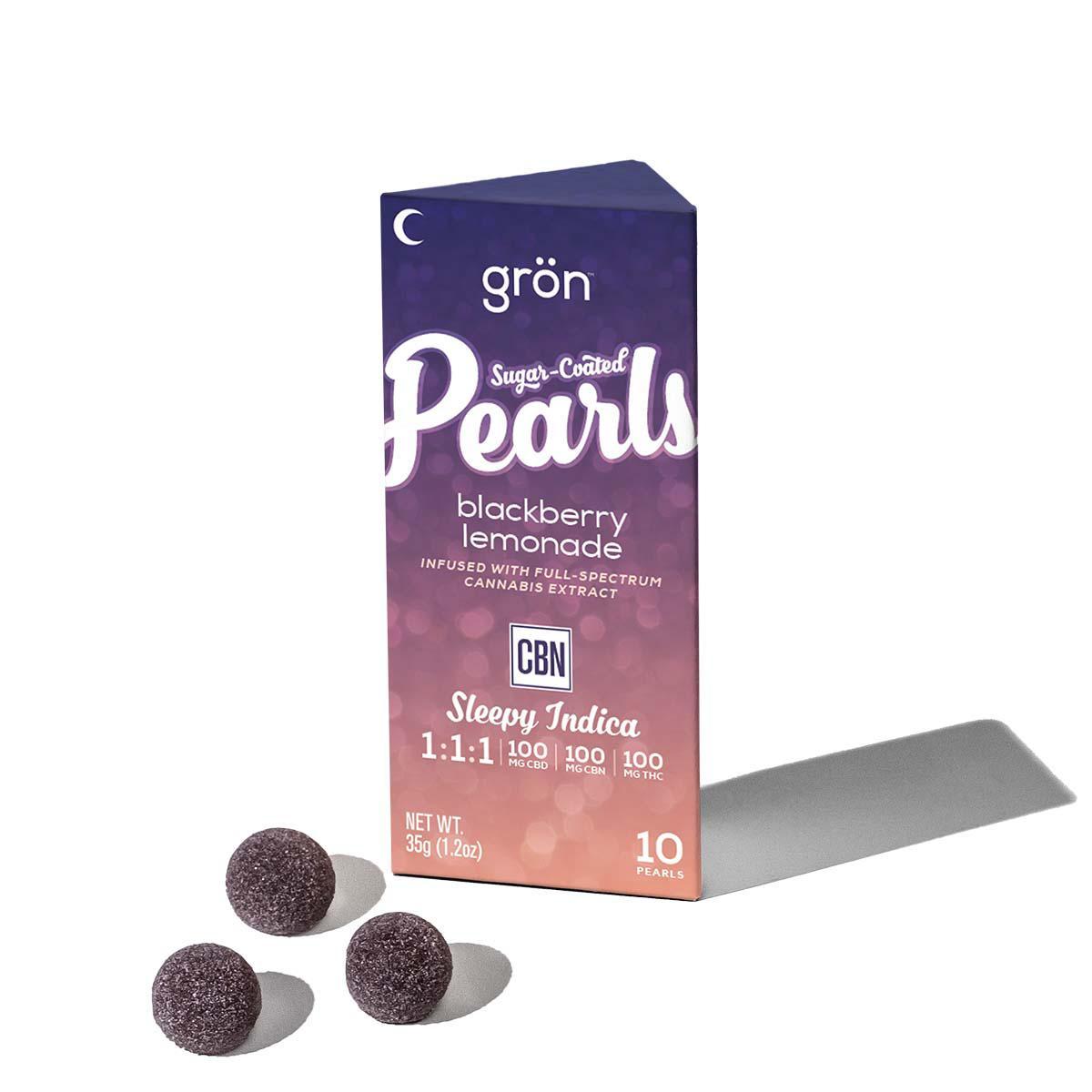 Photograph of product: 1:1:1 TH-oui/CBN/CBD Blackberry Lemonade Sleepy - Grn - 100mg Pearls