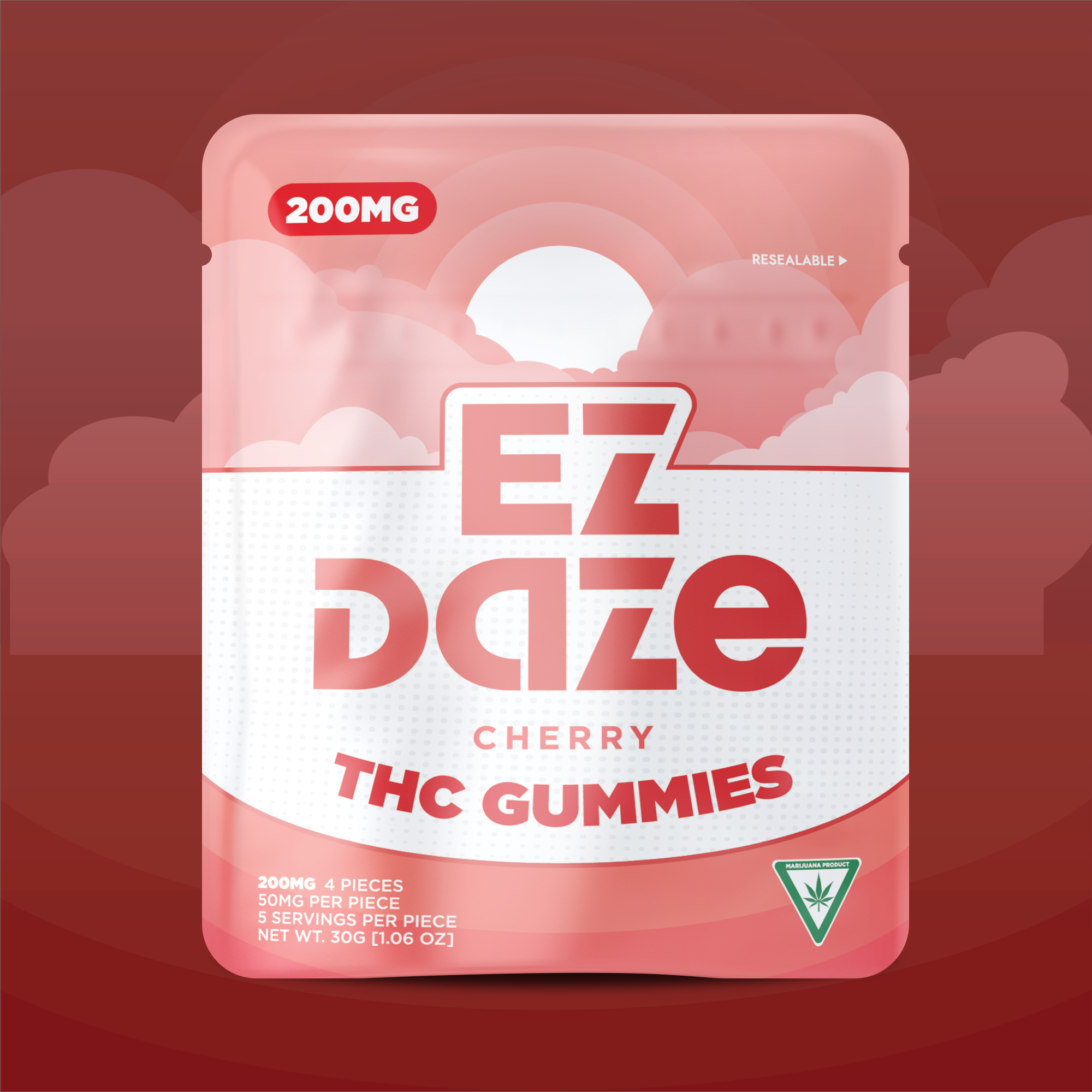 Photograph of product: EZ Daze 200MG Gummies - Cherry