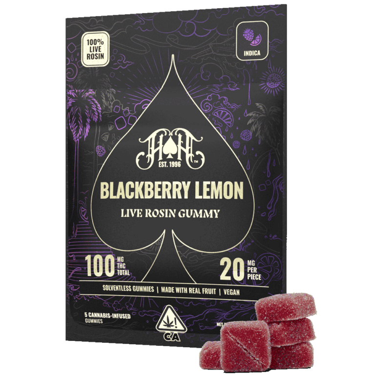 Photograph of product: Blackberry Lemon | Live Rosin Gummies | 5pk | 100mg