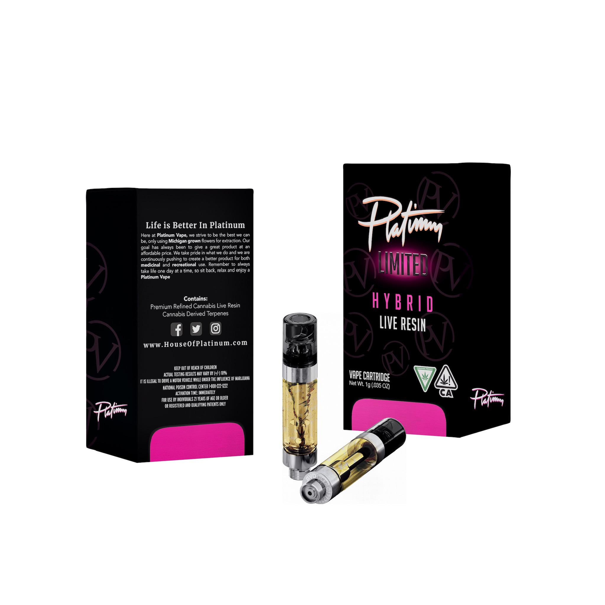 Photograph of product: Platinum Vape 510 Live Resin | Animal Mintz