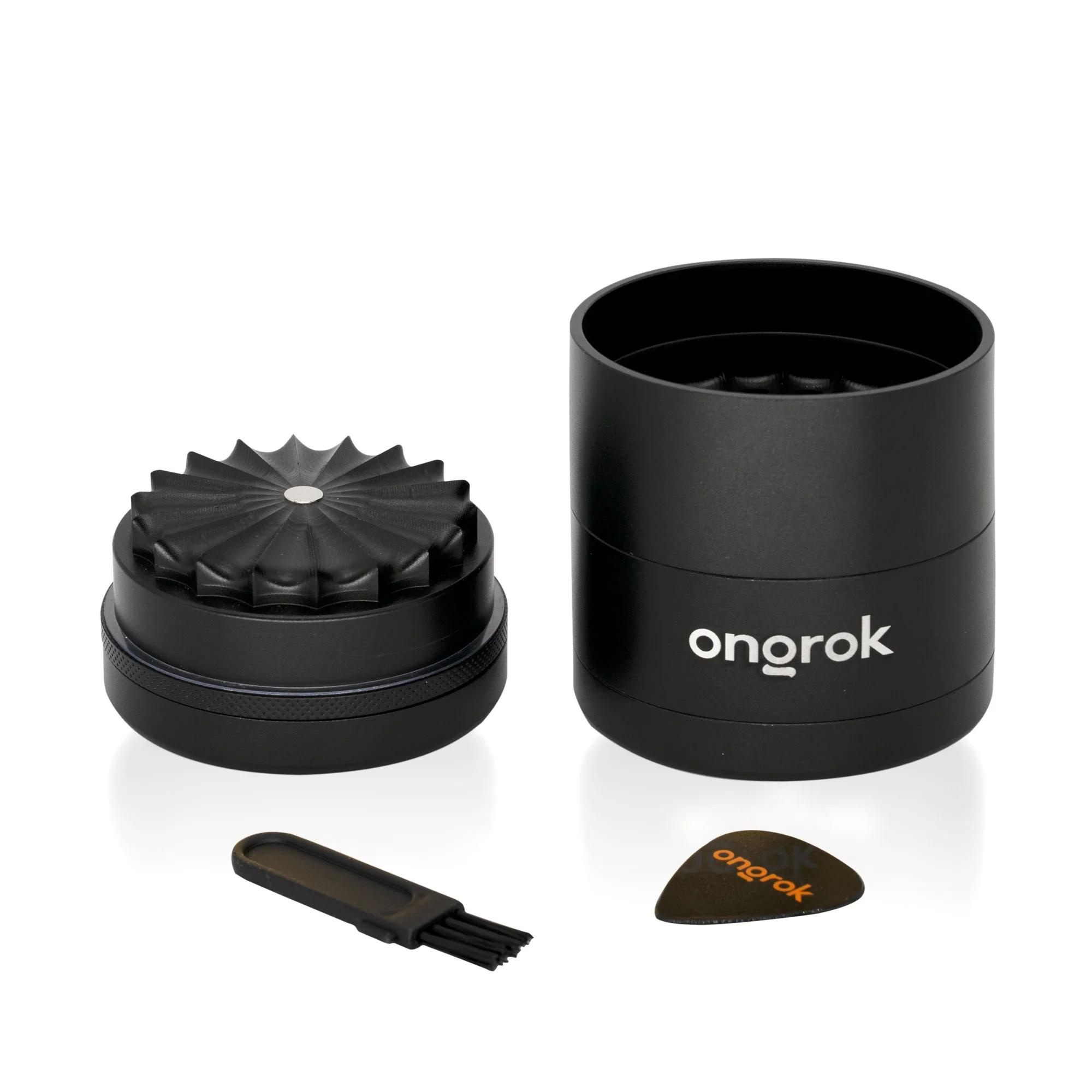 Photograph of product: Ongronk Flower Teeth 5 Piece Grinder | Black