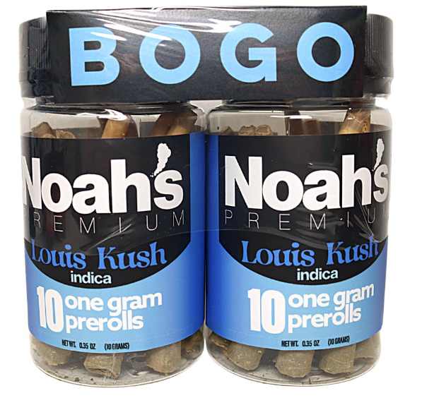 Photograph of product: Noahs Premium BOGO - Preroll - Louis Kush - 10 Pack