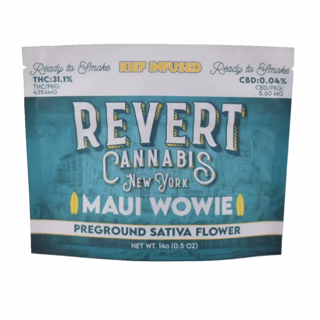 Photograph of product: Revert - 14g Kief Infused Ground Flower  - Maui Wowie - Oui'd