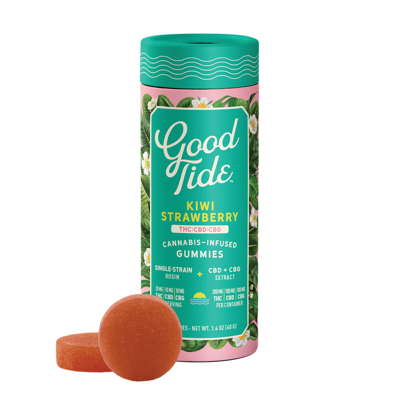 Photograph of product: Good Tide | Kiwi Strawberry | 2:1:1 TH-oui/CBD/CBG Hybrid Gummies | 200mg
