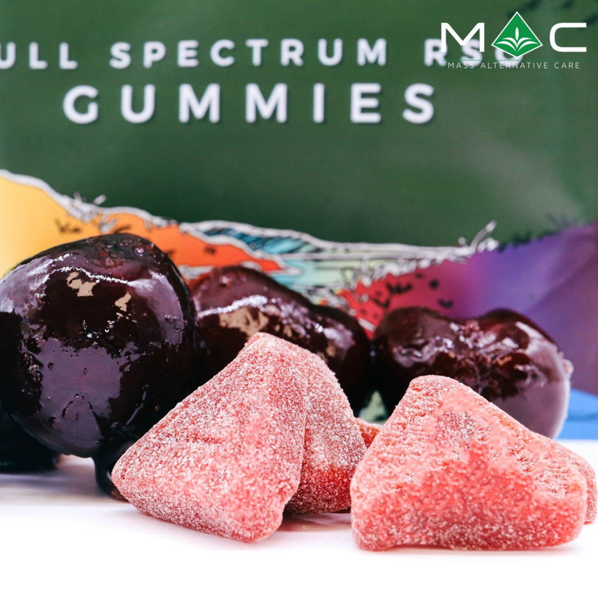 Photograph of product: Sour Cherry Full Spectrum RSO Gummies 20-Pack 100MG
