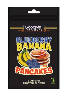 Photograph of product: Blueberry Banana Pancakes - Diamond Frosted Flower - 3.5g