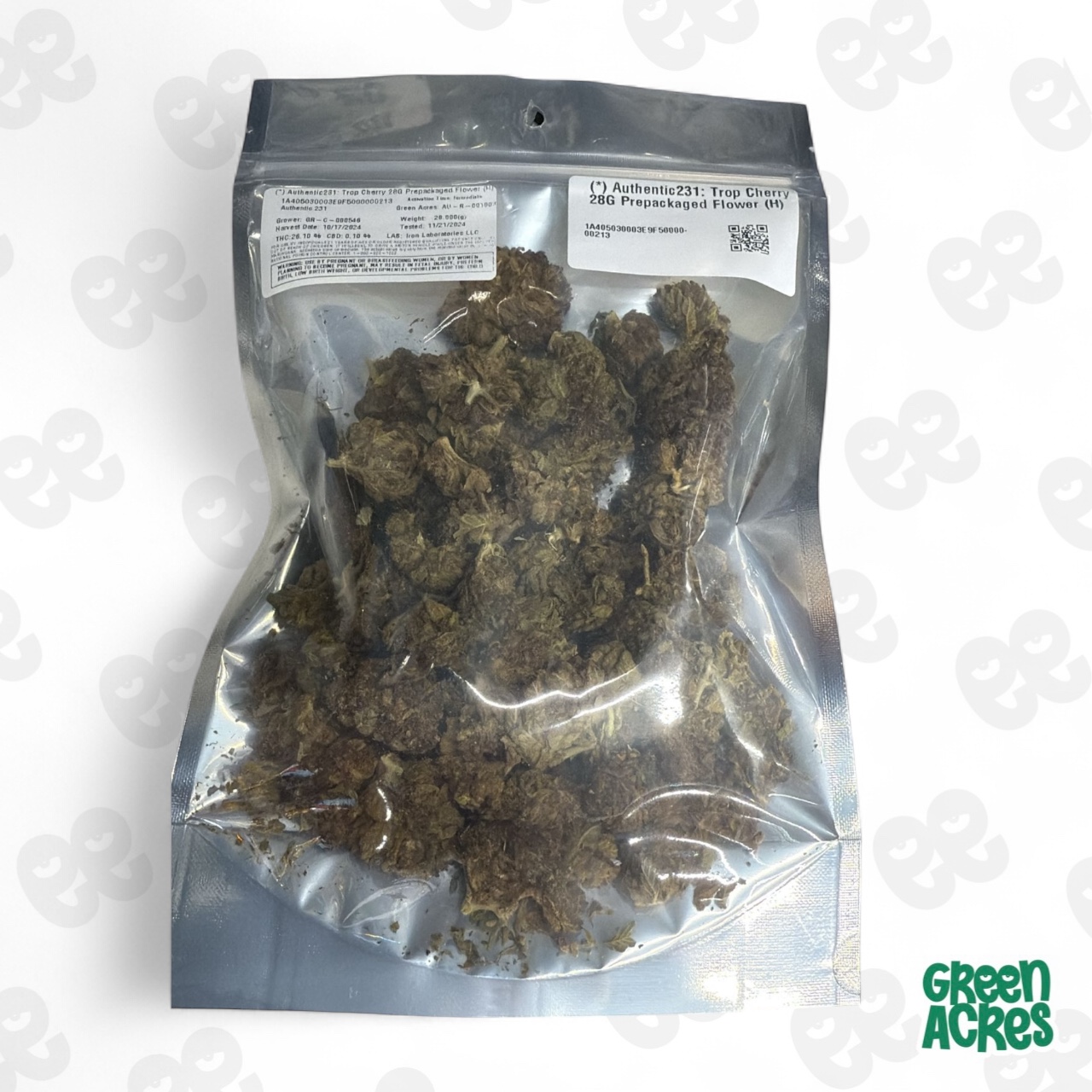 Photograph of product: (*) Authentic231: Trop Cherry 28G Prepackaged Flower (H)