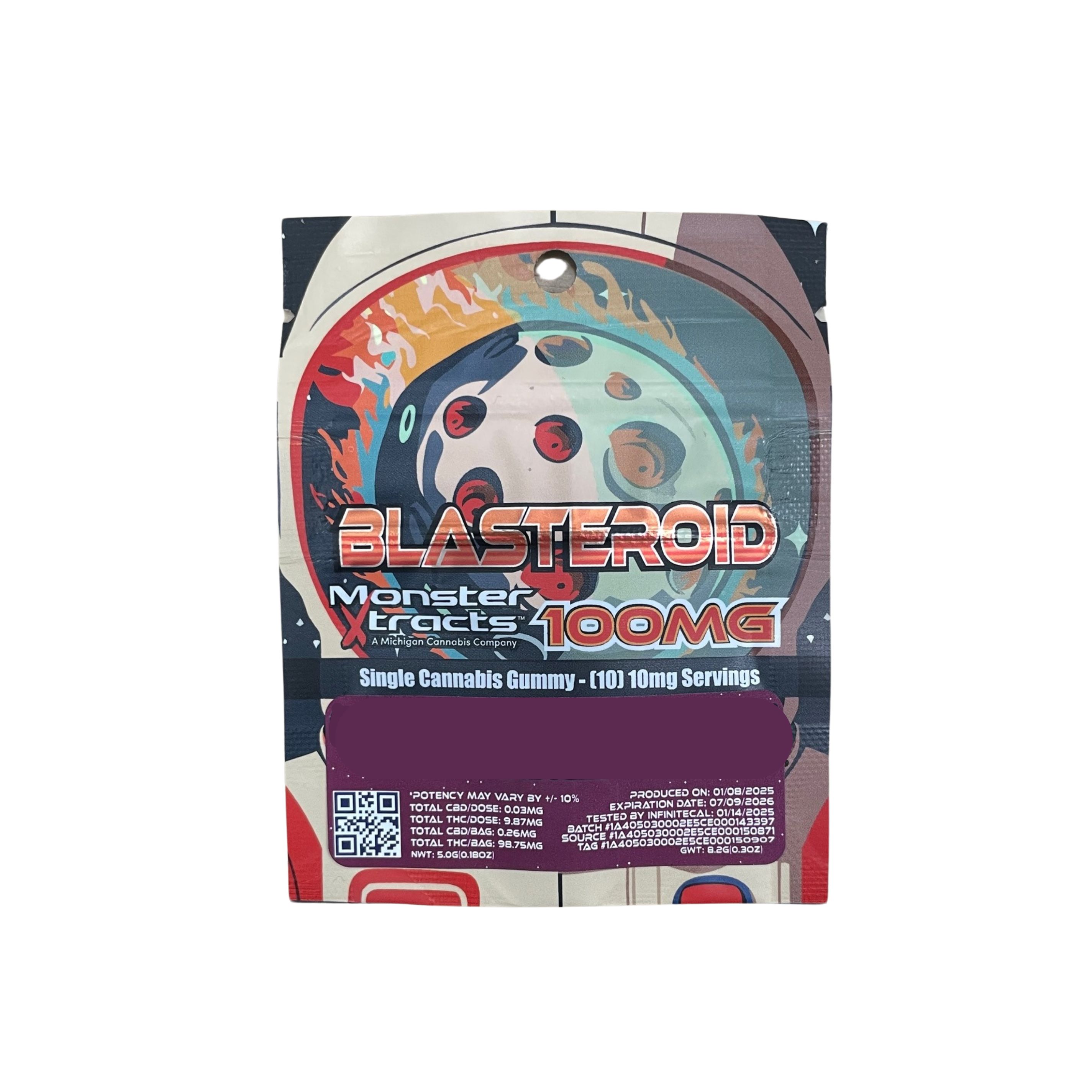 Photograph of product: BLASTEROID | Edible | Gummy | Cosmic Key Lime | 100mg