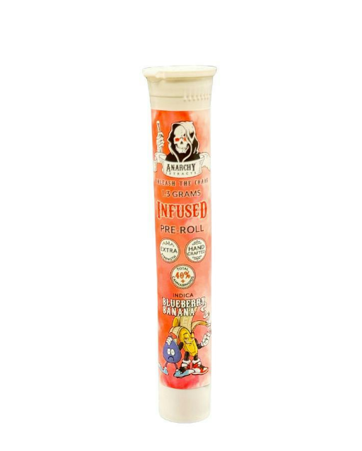 Photograph of product: Anarchy 1.3g Infused Pre-Roll Blueberry Banana