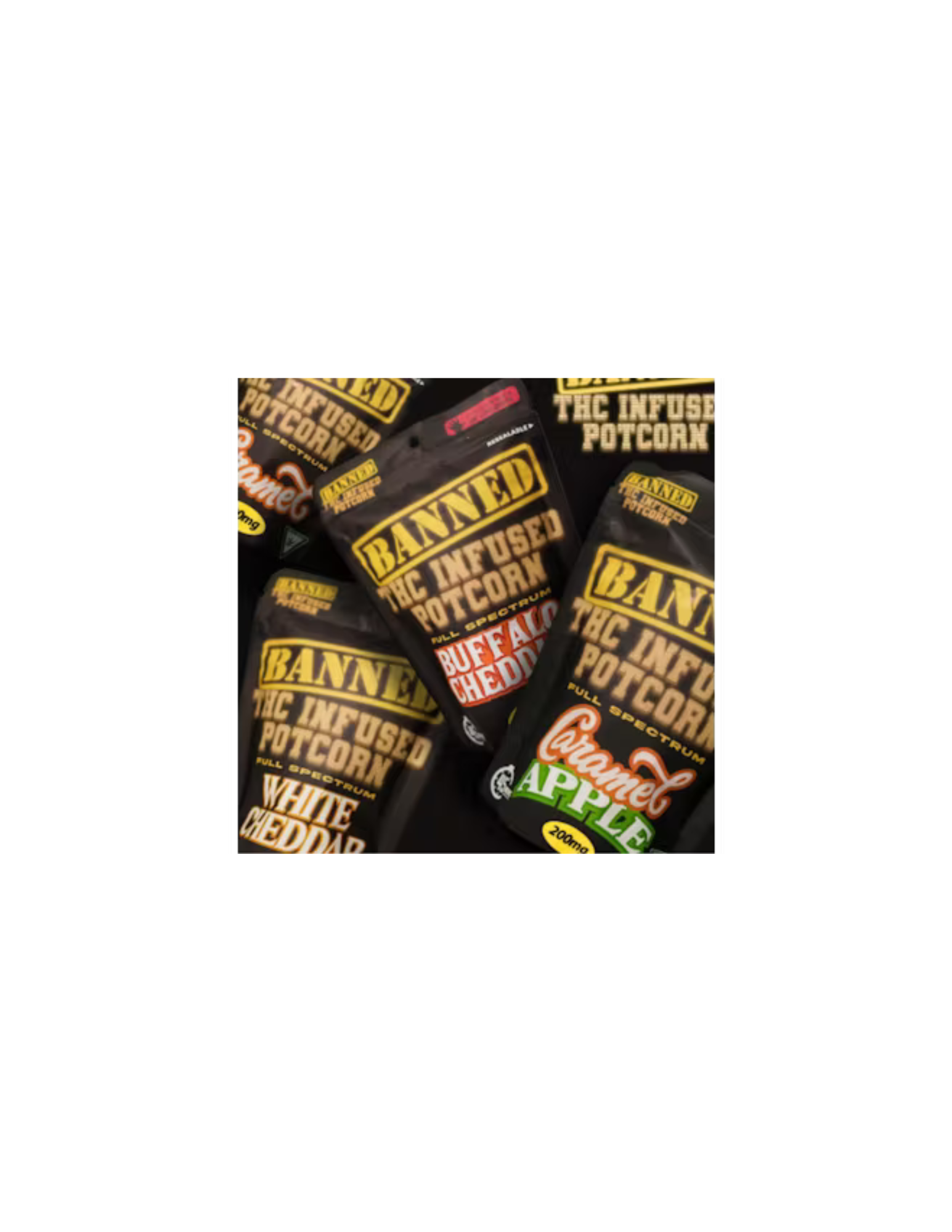 Photograph of product: Edibles | Cookies & Cream | Potcorn | 200mg | Banned