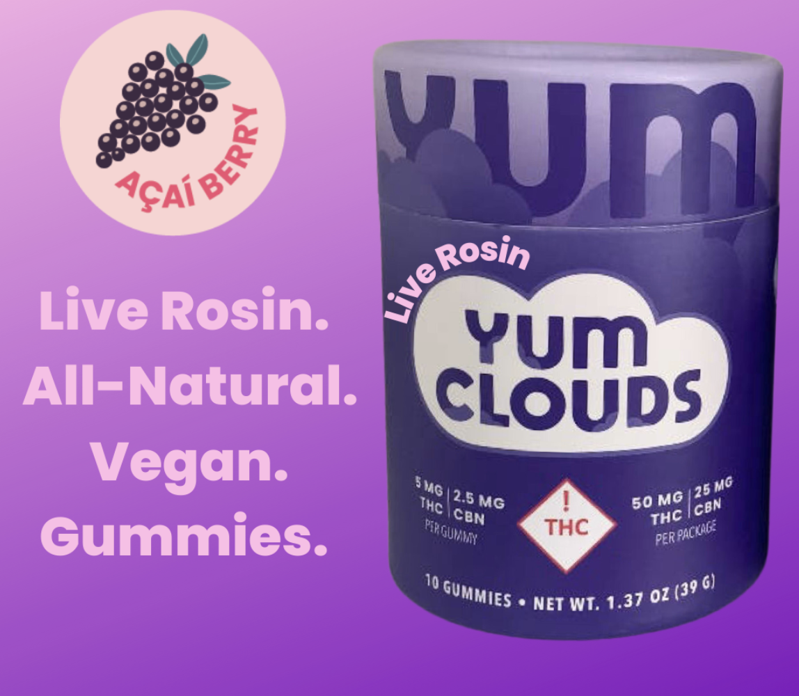 Photograph of product: Acai Berry-Recovery 2:1 100mgTH-oui/50mgCBN Rosin Gummies