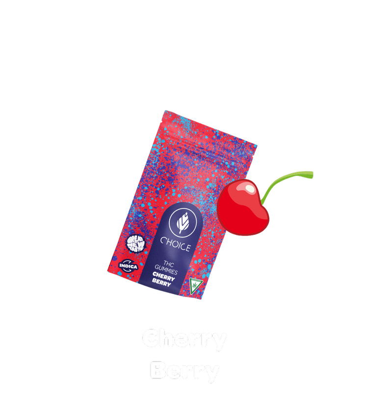 Photograph of product: Choice - Chronic Cherry Berry Gummies 200mg (5/$20)