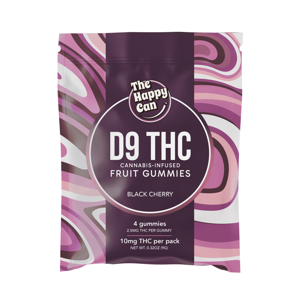 Photograph of product: The Happy Can | Hemp | Gummies Black Cherry (TH-oui 10mg) | 4 ct