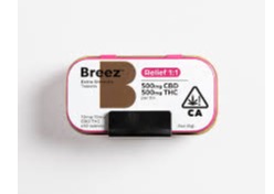 Photograph of product: Breez - 50pk Relief 1:1 TH-oui:CBD Tablets Extra Strenght 1000mg