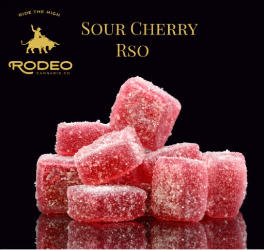 Photograph of product: Rodeo 20pk Sour Cherry RSO Gummies (I) - 00134