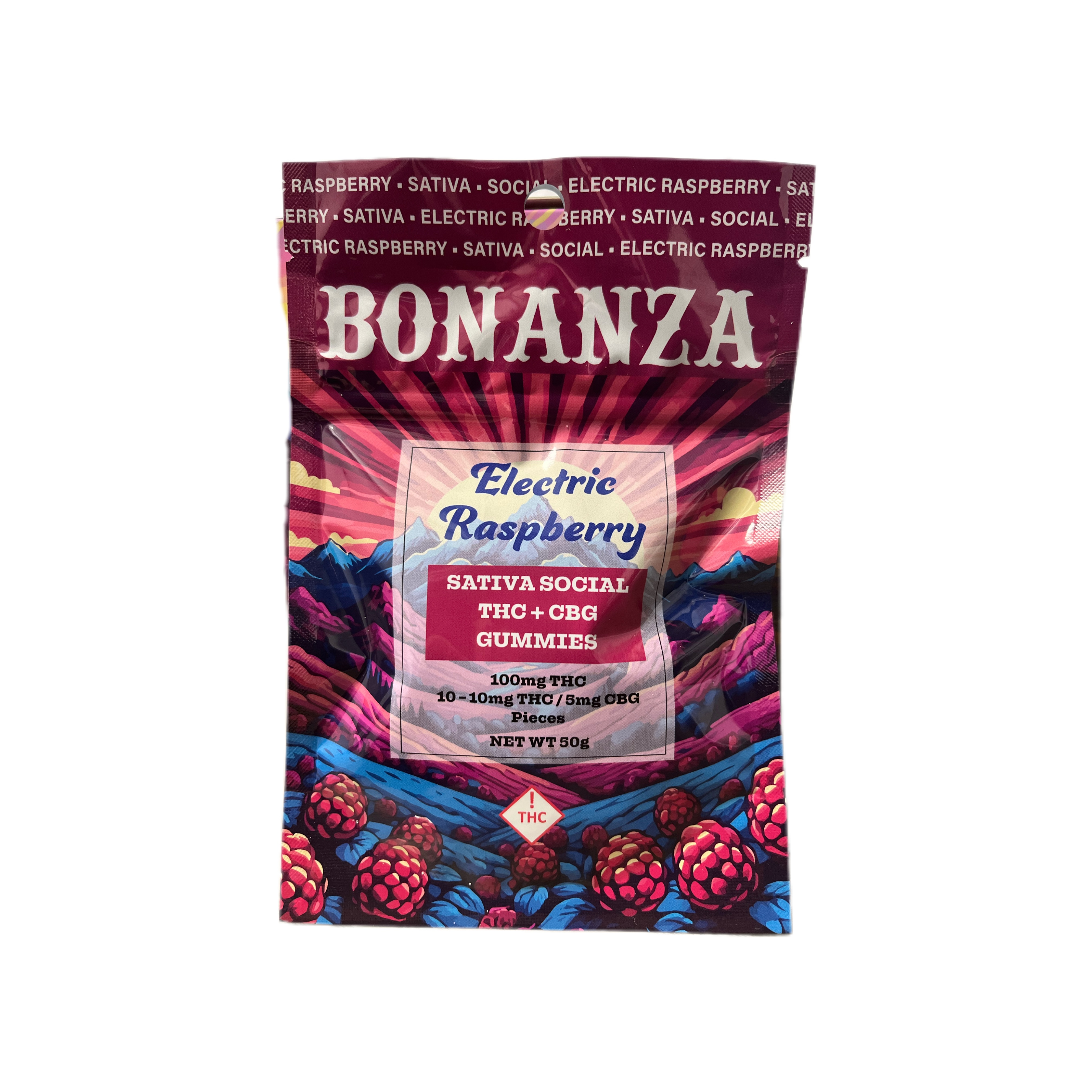 Photograph of product: Electric Raspberry Gummies | 100mg | Bonanza
