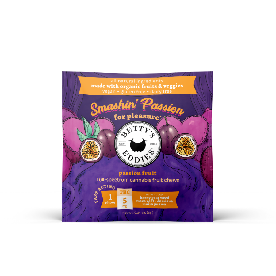 Photograph of product: Betty's Eddies | Smashin' Passion Fruit Chews | 10 Servings