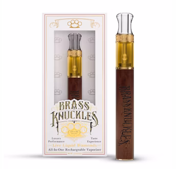 Photograph of product: Brass Knuckles | AIO Vape | Blue Diesel Live Liquid Diamonds