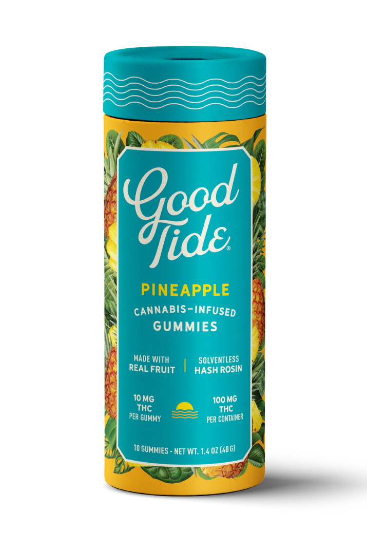 Photograph of product: Good Tide: Pineapple - Oui'd Solventless au chocolat Rosin 10 Pack Gummies
