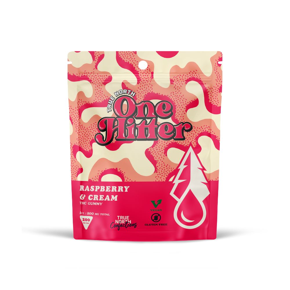 Photograph of product: True North | Raspberry & Cream One Hitter 200mg
