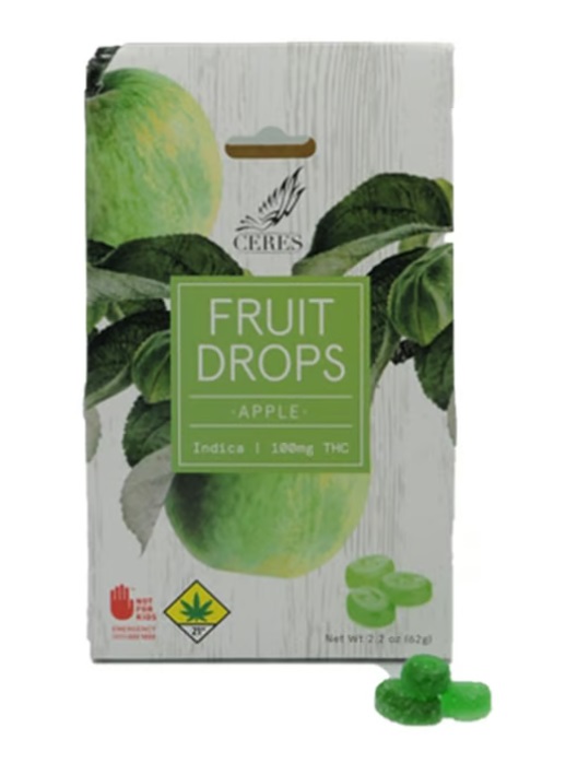 Photograph of product: Ceres Sour Apple DROPS IND EDIBLE 10pk