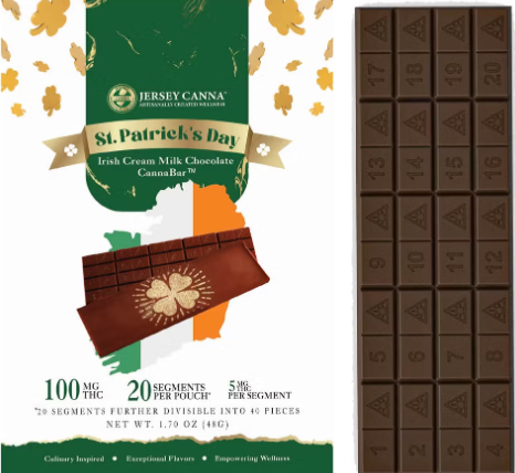 Photograph of product: Irish Cream Belgian Milk Chocolate Bar | 100mg