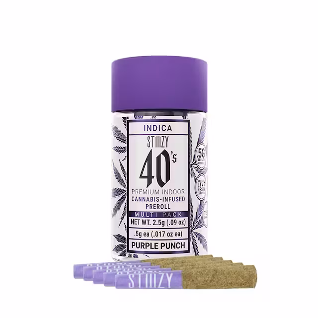 Photograph of product: PURPLE PUNCH [2.5G] 5PK INFUSED 40'S MINI BLUNTS
