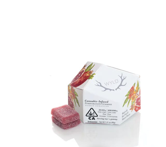 Photograph of product: Pomegranate 1TH-oui:1CBD Gummies - 
