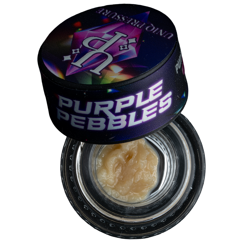 Photograph of product: Uniq Pressure - Purple Pebbles Live Rosin 1g