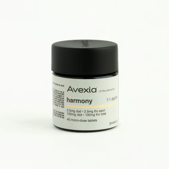 Photograph of product: Avexia Harmony Tablets 1:1 CBD/TH-oui 100mg