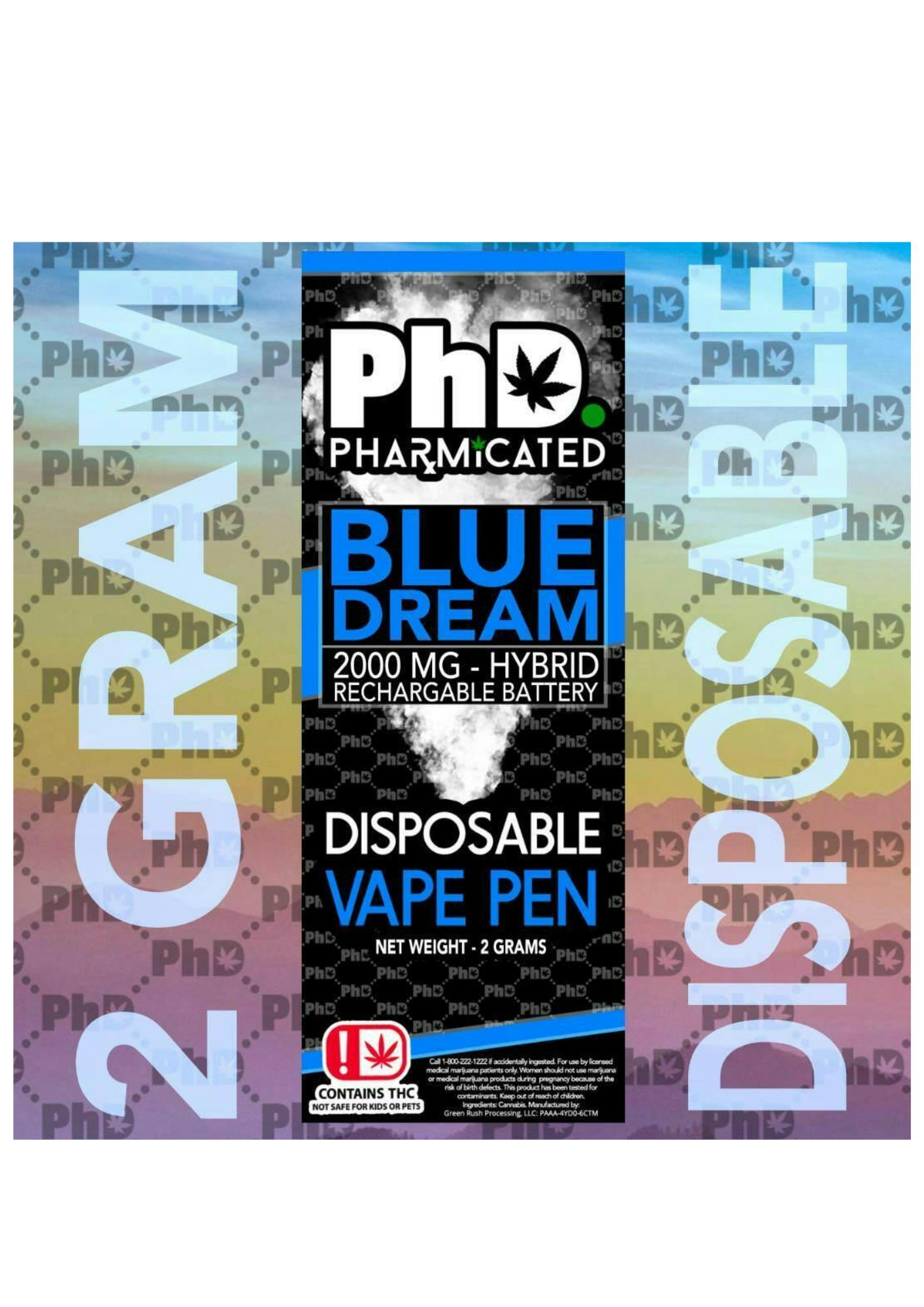 Photograph of product: Pharmicated|Blue Dream|2g Dispo