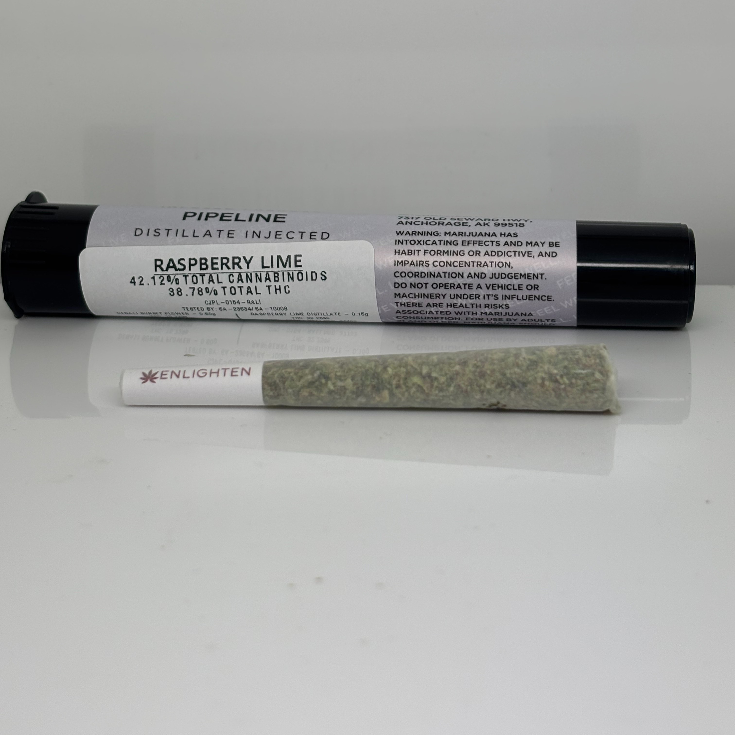Photograph of product: Raspberry Lime 0.75g Caviar joint 42.12% TH-oui by Enlighten