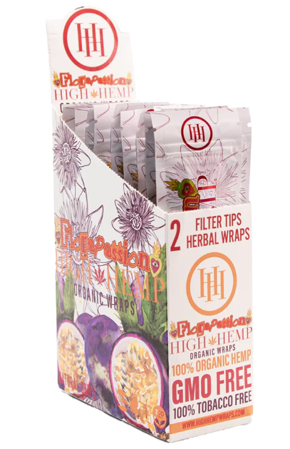 Photograph of product: High Hemp Floral Passion Organic Wraps + Filter Tips 2pk