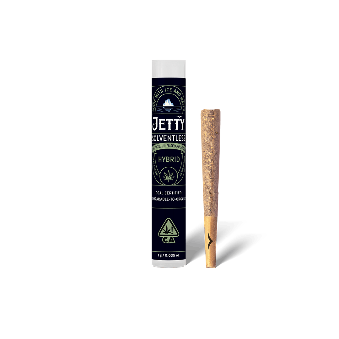 Photograph of product: JETTY | GOVERNMINT OASIS X WHITE COOKIES | SOLVENTLESS ROSIN INFUSED PRE-ROLL | 1G