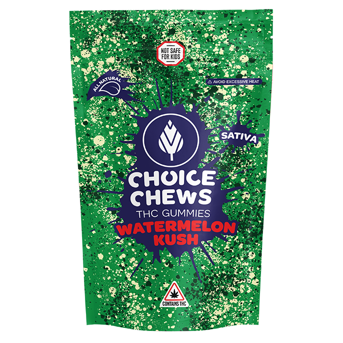 Photograph of product: Choice Watermelon Kush Oui'd Soft Chews 200mg Rec