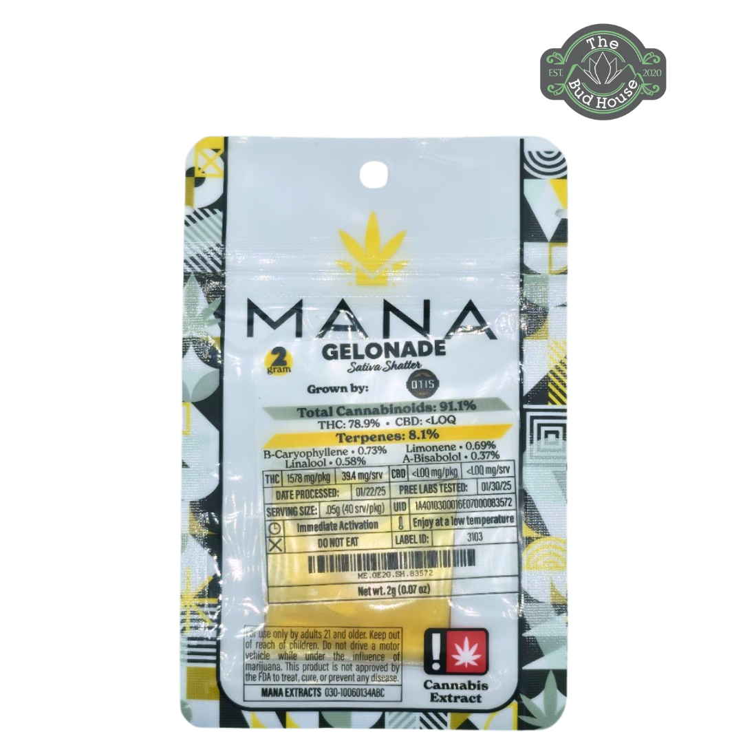 Photograph of product: Mana Extracts 2g GELONADE Shatter