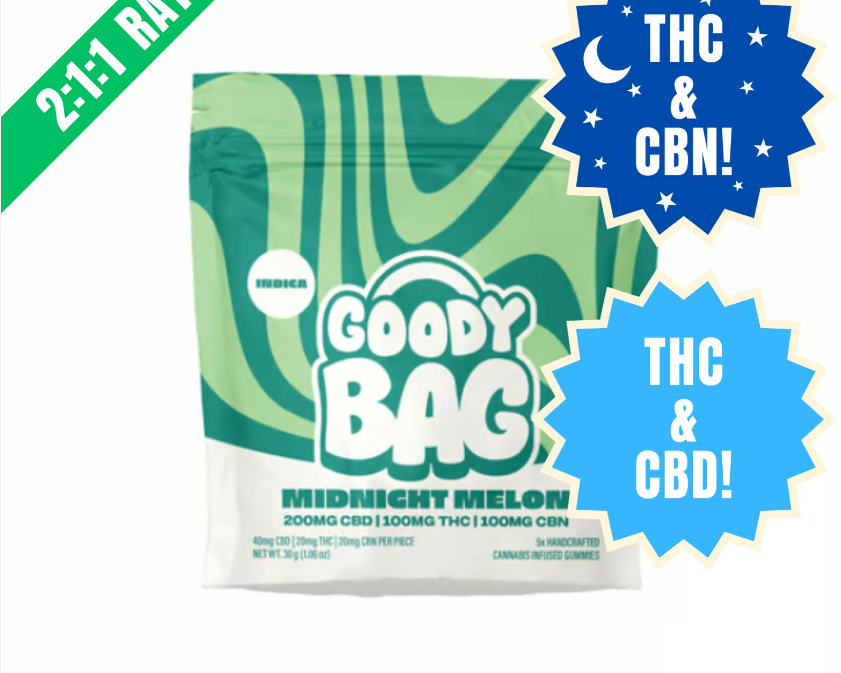 Photograph of product: Midnight Melon 2:1:1 CBD:TH-oui:CBN | 100mg 5pk