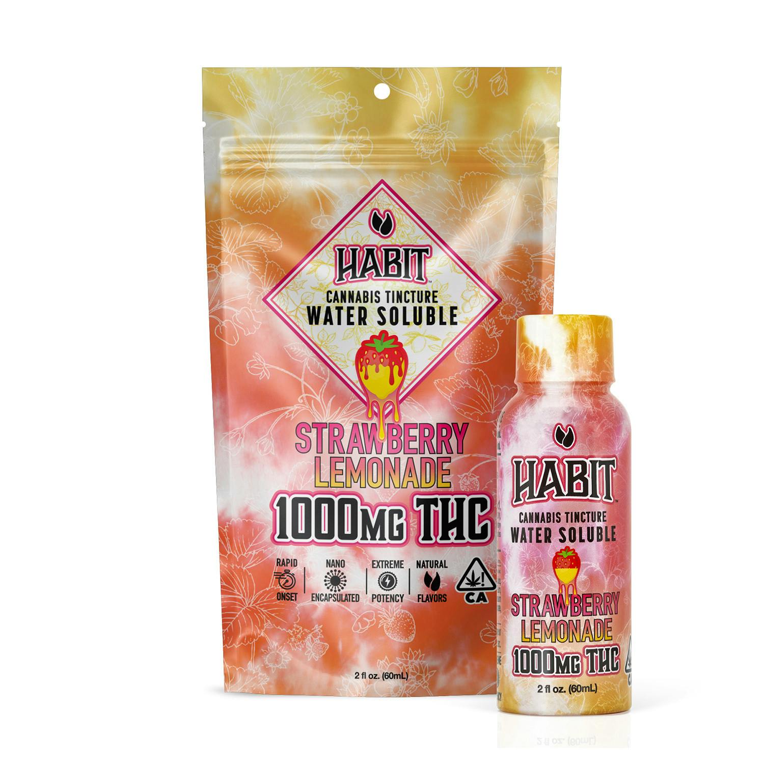 Photograph of product: 2oz Strawberry Lemonade Water Soluble Pourable Tincture 1000mg