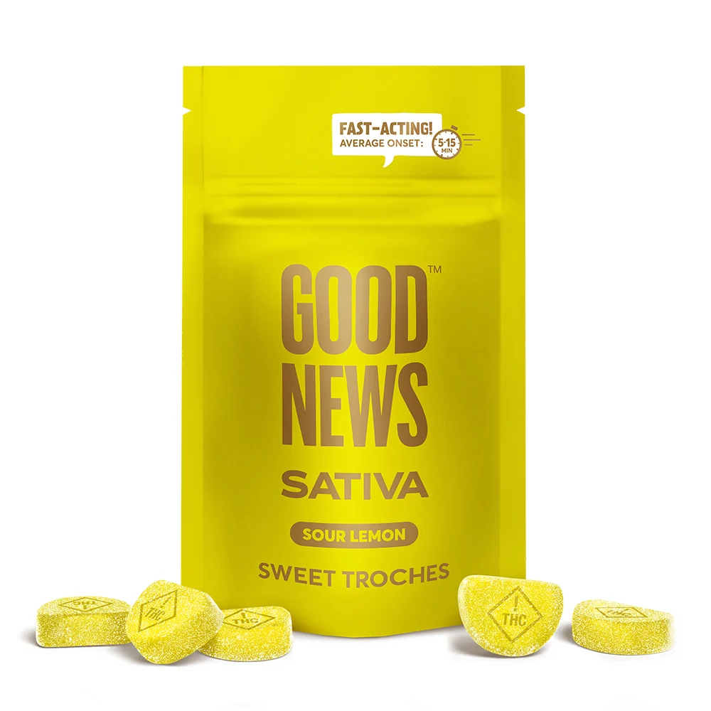 Photograph of product: Sour Lemon | 5mg Fast Acting Troches | 20pk