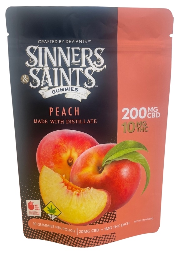 Photograph of product: Peach CBD Gummies, 10-Pack
