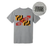 Photograph of product: Shirt | Crab Cakes & Oui'd Classic Flag Tee | Grey