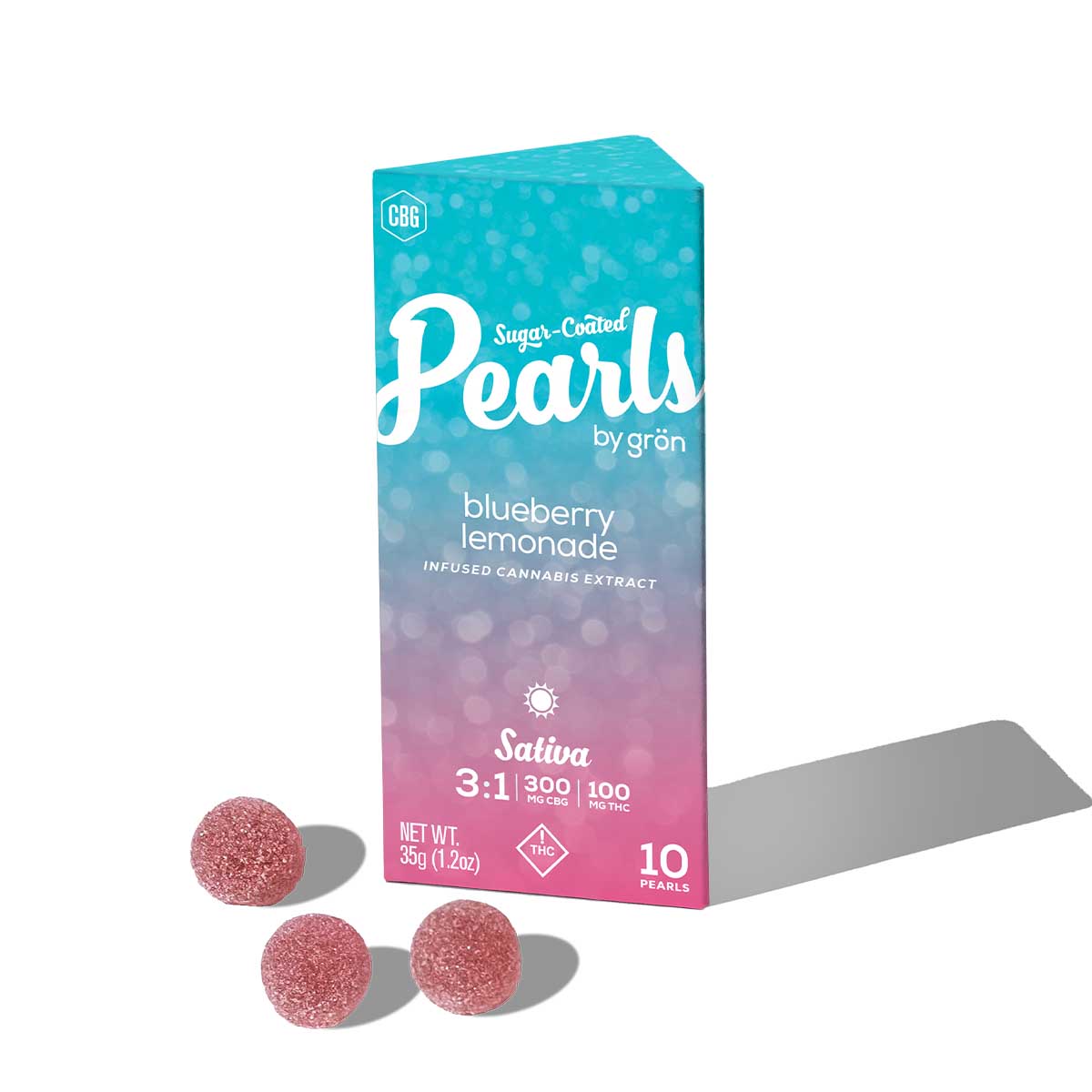 Photograph of Product: Blueberry Lemonade Pearls | 3:1 CBG:THC | 10 x 10mg