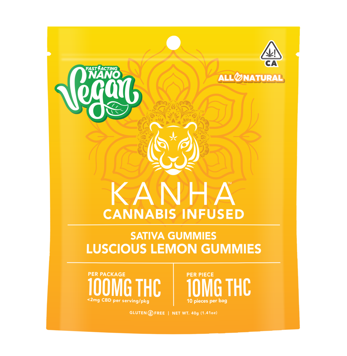 Photograph of product: NANO VEGAN - SATIVA LUSCIOUS LEMON 100MG - KANHA