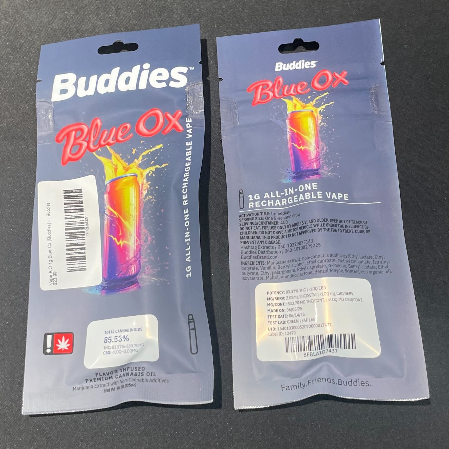 Photograph of product: Vape AiO 1g Blue Ox (Buddies)