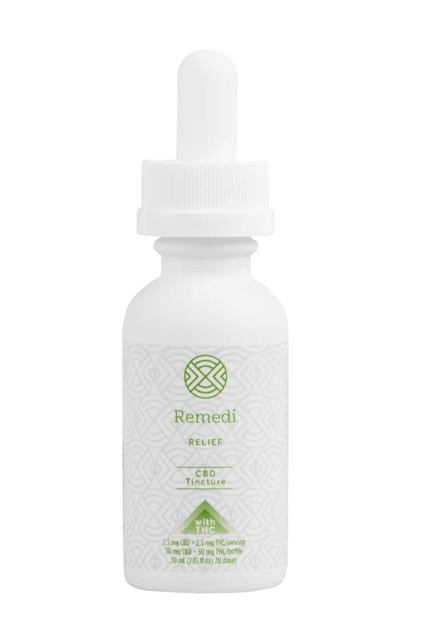 Photograph of product: Remedi 50mg TH-oui | 50mg CBD 1:1 Tincture - Relief