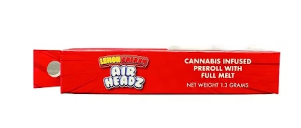 Photograph of product: Clout King 1.3G Full Melt Infused Pre Roll Lemon Cherry Airheadz