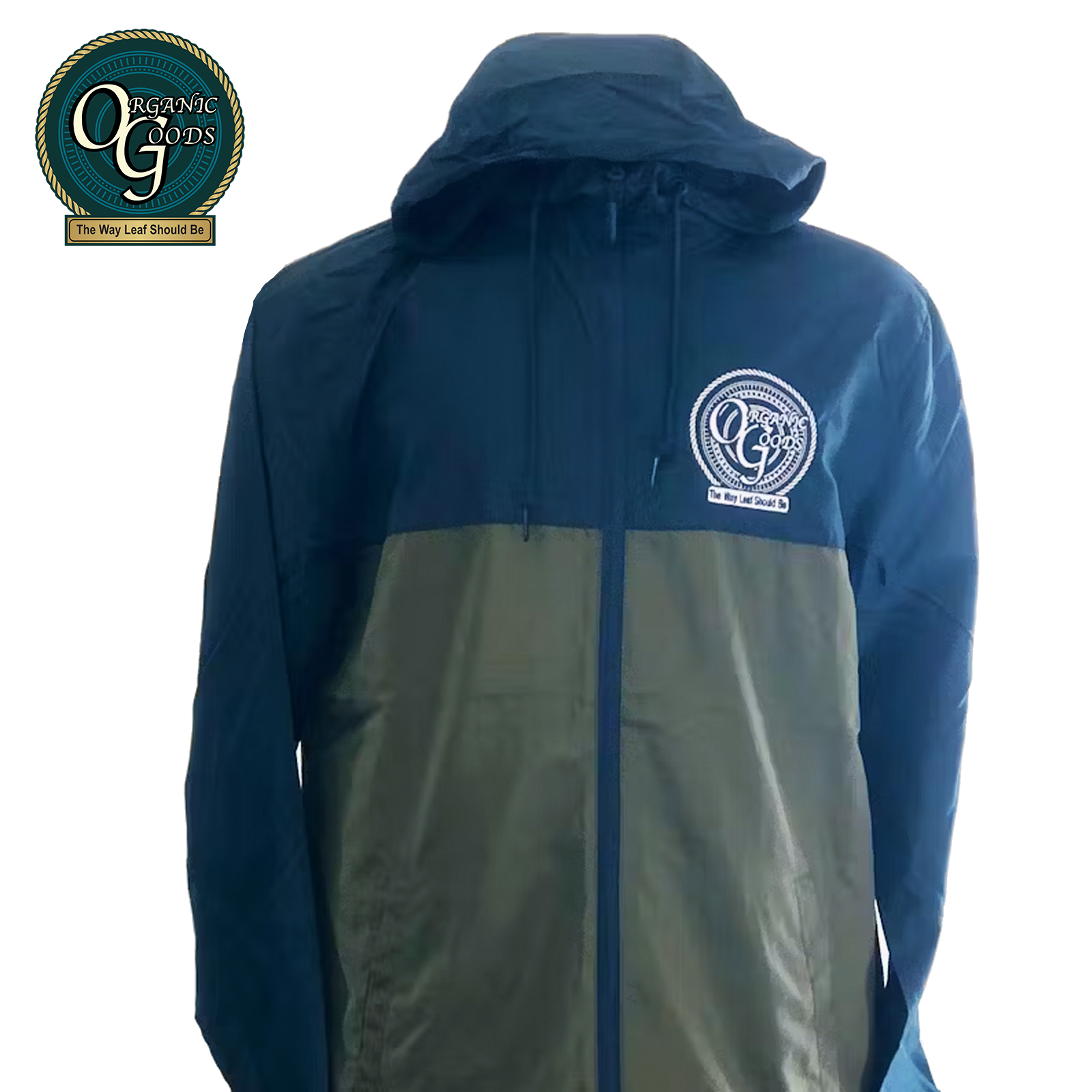 Photograph of product: Organic Goods Olive and Blue Windbreaker