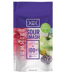 Photograph of product: Dixie Edibles Sour Smash Hybrid 100mg